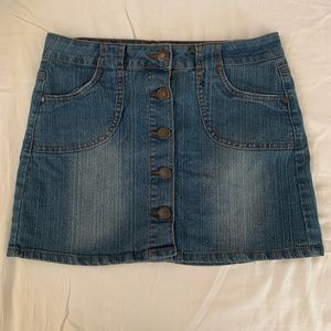 Hype Y2K Button Fly Blue Mini Skirt Size 9